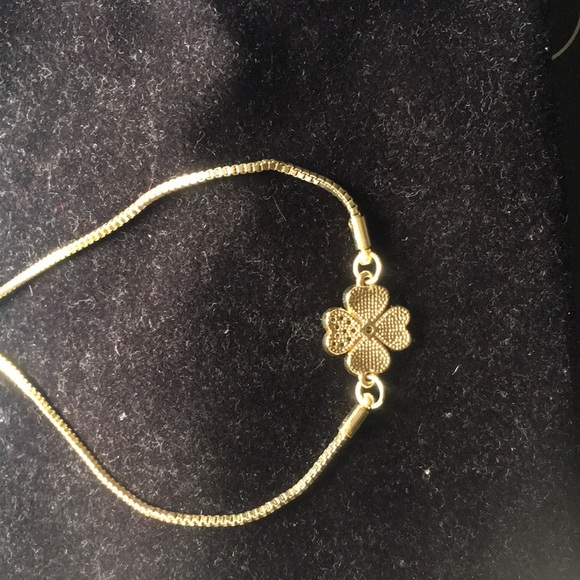 Gold Adjustable Clover Tiffany Blue and Gold Bracelet Womens Blue dot design🧿 - Picture 7 of 7